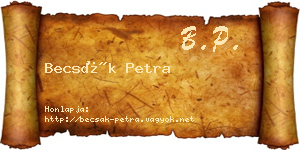 Becsák Petra névjegykártya